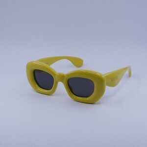 Loewe LW40117I 39A Sunglasses Shiny Yellow Cat Eye Frame, Grey Lenses